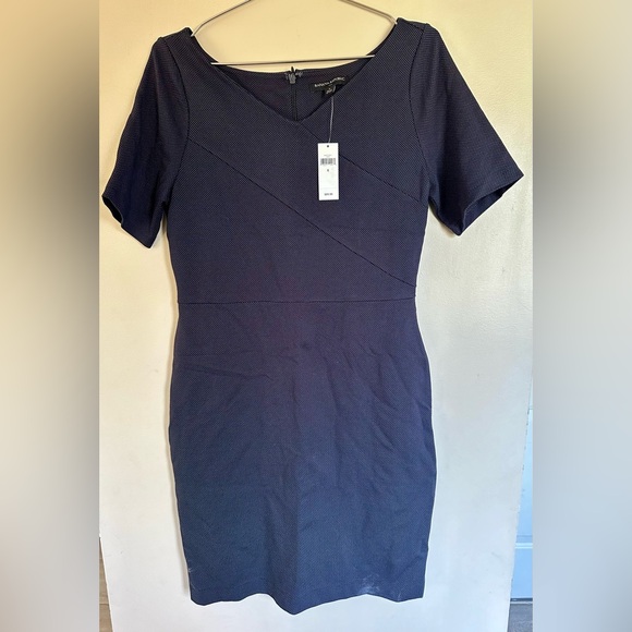 New Banana Republic Women’s Business Polka Dot Navy Dress Size 6 - Picture 1 of 4